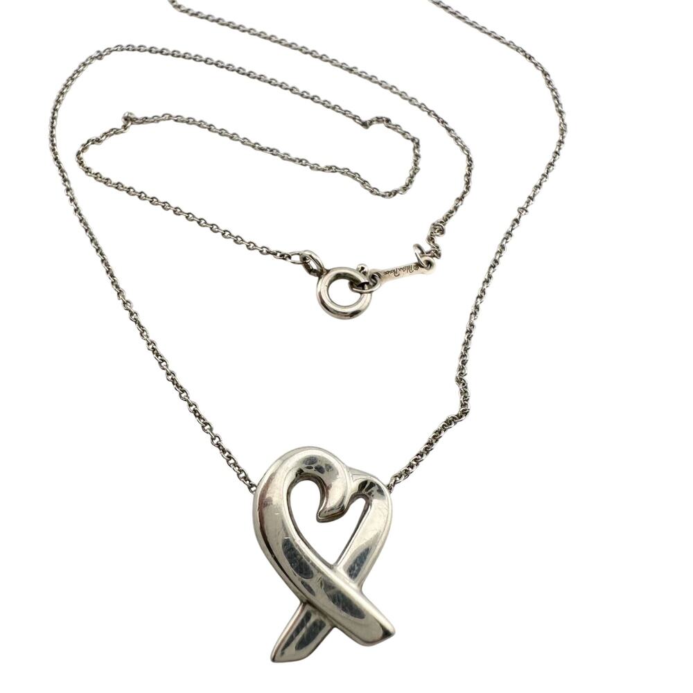 Tiffany & Co Paloma Picasso Small Loving Heart Pendant Necklace 16" Chain - Picture 8 of 10